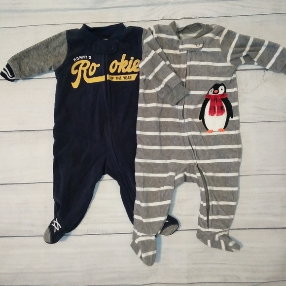 Carter's Other - 2 micro fleece sleepers Carter's size 3m